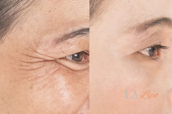 Before and after results of woman - HI-fu wrinkles reduction treatment Middlewich