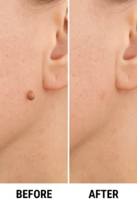 Skin tags removal Middlewich before and after