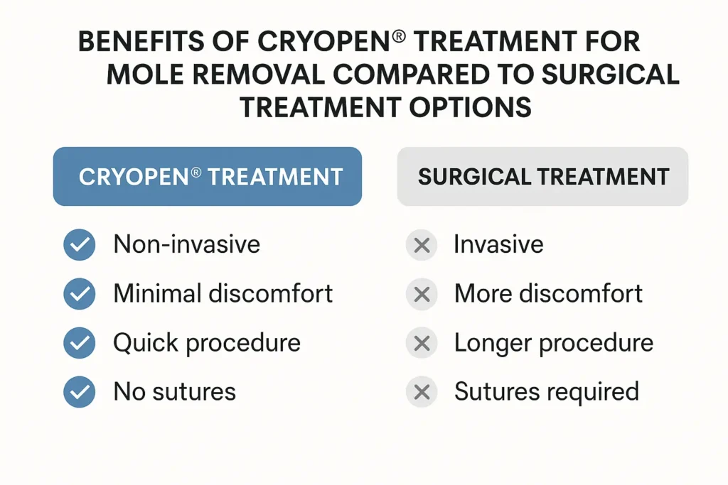 Benefits of facial mole removal Middlewich - call our team today to book a consultation